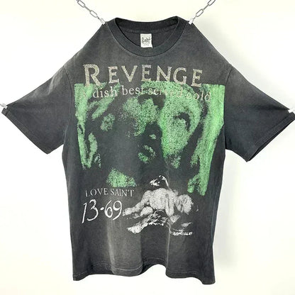 Crânio vermelho impressão de dedo buraco danificado saint tanque t das mulheres dos homens streetwear colete de grandes dimensões vintage washe preto sem mangas t camisa