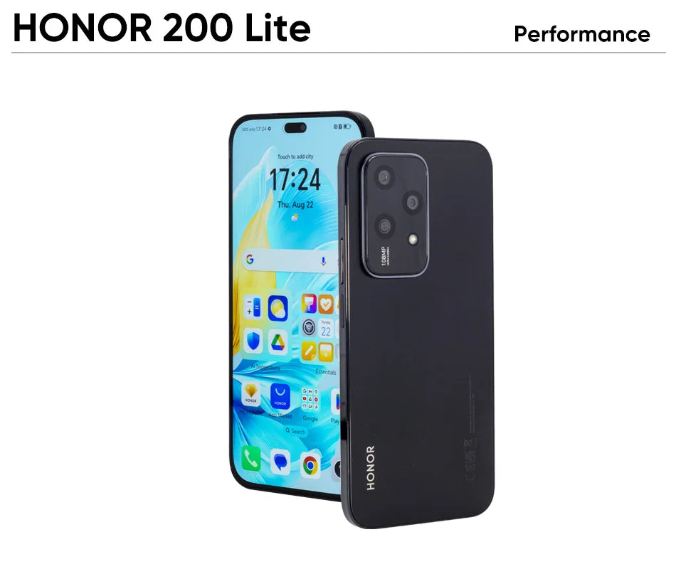 Versão global honor 200 lite 5g smartphone Mediatek dimensão 6080 6.7 "90hz display amoled 108mp câmera principal 4500mah bateria