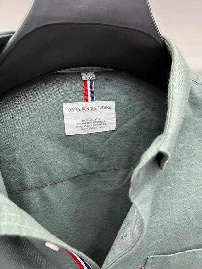 Novo 100% algodão camisa de manga comprida masculina designer marca primavera outono moda negócios confortável respirável topo roupas masculinas