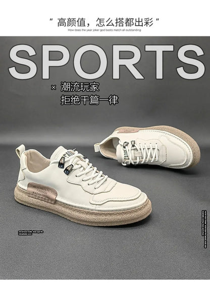 2025 novos tênis masculinos marca de couro sapatos casuais tendência sapatos para homens conforto apartamentos designer sapatos masculinos zapatillas hombre