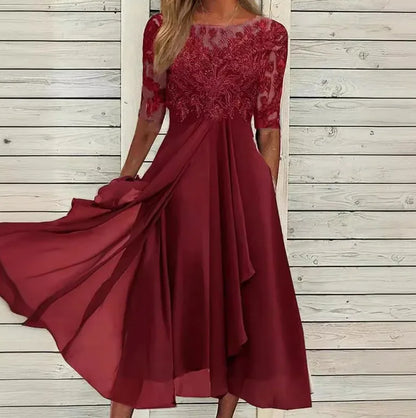 Vestido de noite vestidos 2025 mulher elegante temperamento suave slimi irregular cor sólida moda banquete chiffon francês