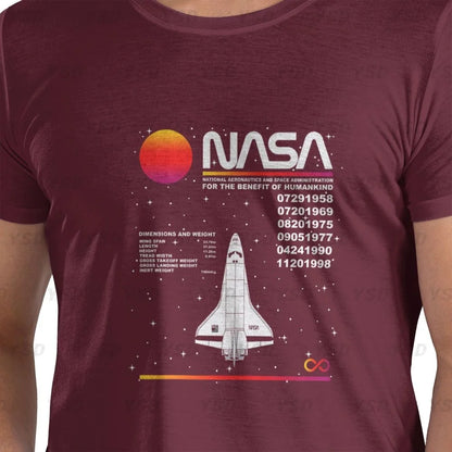 Camiseta esportiva masculina Nasa Space, aconchegante, camiseta grande