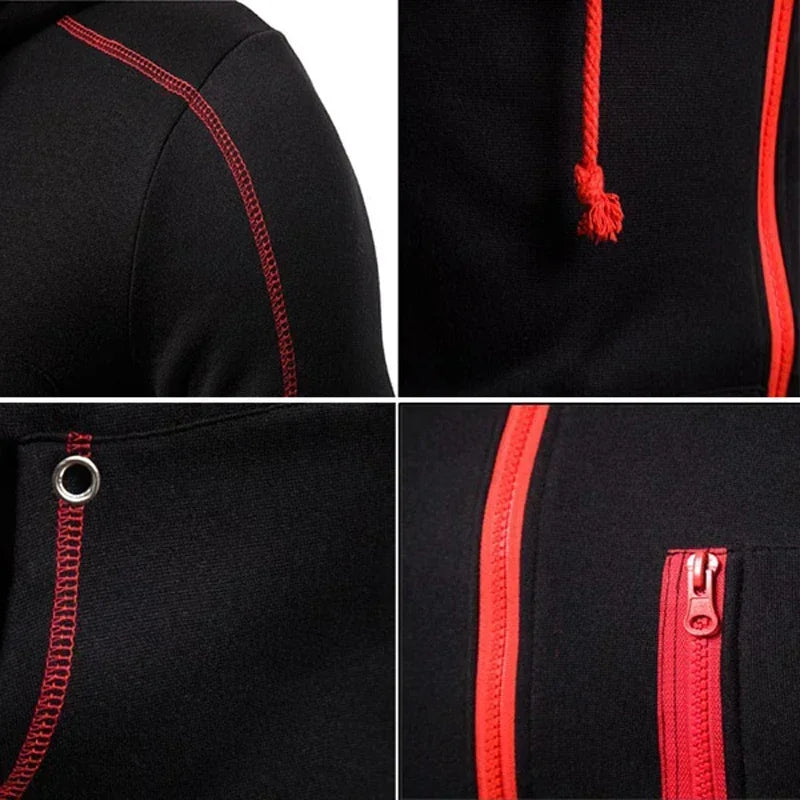 Venda quente agasalho masculino com capuz zíper moda casual esportes moletom de peça única e moletom diário conforto ao ar livre jogger