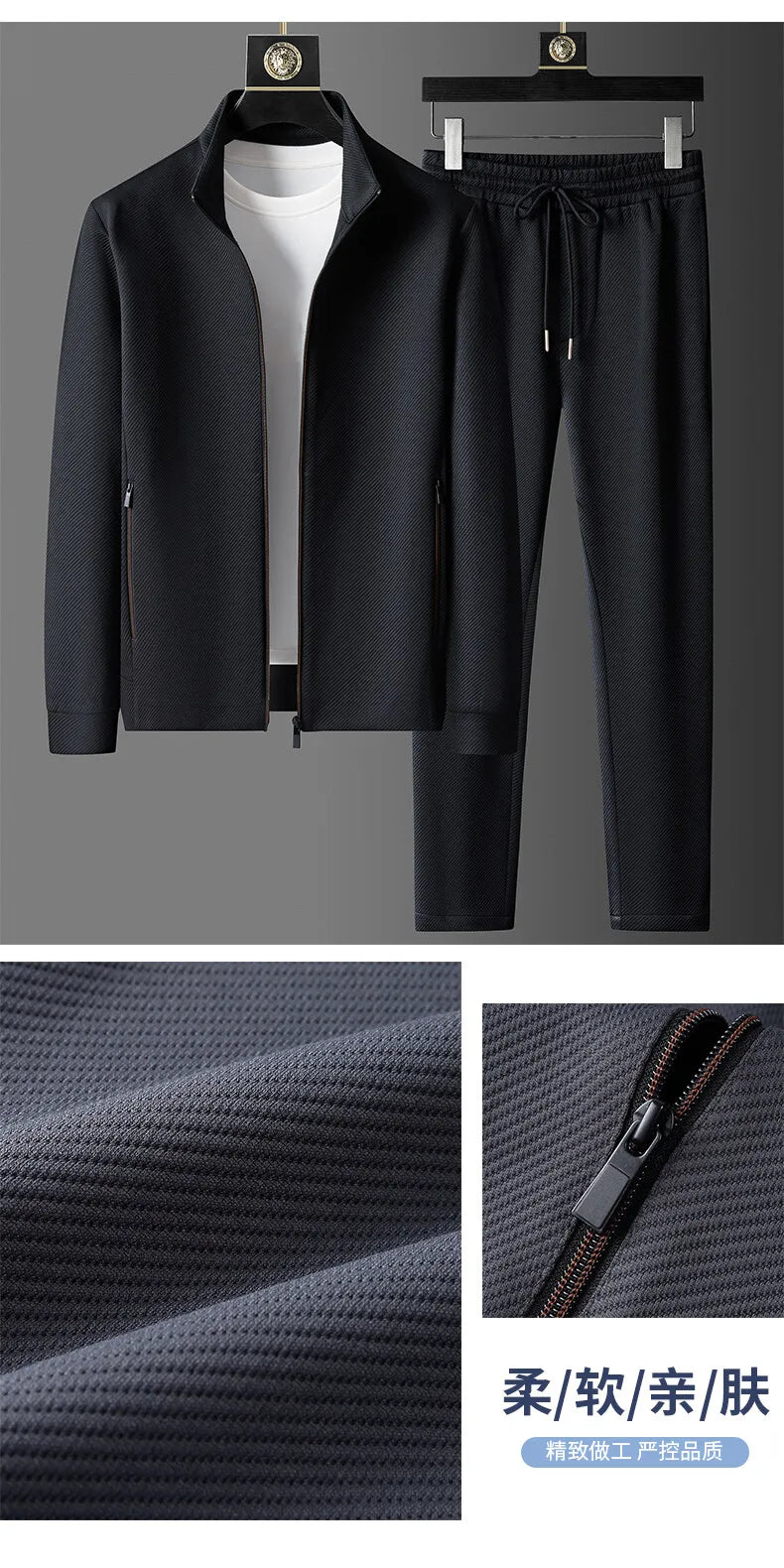 (Jaquetas + calças) 2025 primavera moda masculina jaquetas homem casacos de manga longa jaquetas casuais masculinas um conjunto de roupas tamanho M-5XL