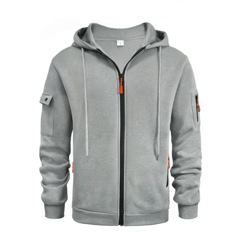 2024 novos homens zip up hoodies casual velo moletom meia cúpula completa zip moletom com capuz outono inverno hoodies roupas dos homens