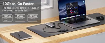 Mokan usb c hub tipo c 4k @ 60hz hdmi hub, vga 3usb 3.1 10gbps pd rj45 sd/tf docking station para macbook air pro acessórios para portátil