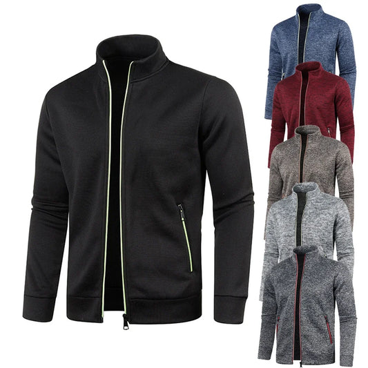 Cardigan masculino com capuz, preto, verde, cinza, cores contrastantes, jaquetas, moda casual, moletom alto, casacos, roupas esportivas
