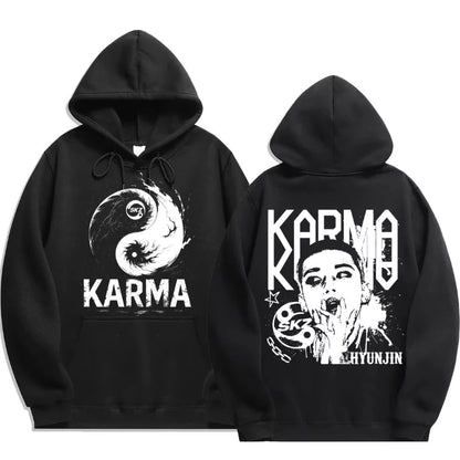 Quarto álbum de KPOP KARMA moletom com capuz masculino estampado FELIX HAN BANGCHAN CHANGBIN HYUNJIN LEE moda esportiva