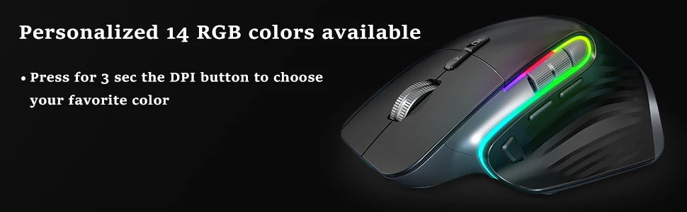 Ergonômico bluetooth 2.4g mouse tri-mode sem fio mouse para jogos USB-C rgb recarregável mause 5 dpi 9 botões para computador pc tablet