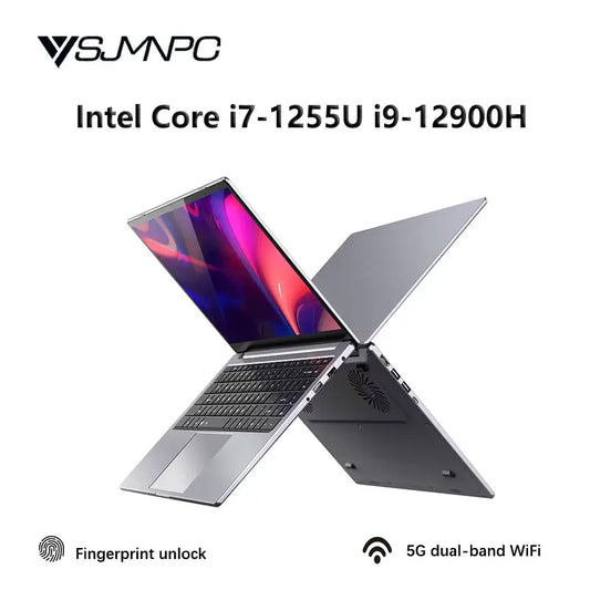 15.6 polegada portátil intel core i7-1255U i9-12900H ultrabook computador 2 * ddr4 max 64gb ram 2 * m.2 2tb ssd notebook desbloqueio de impressão digital