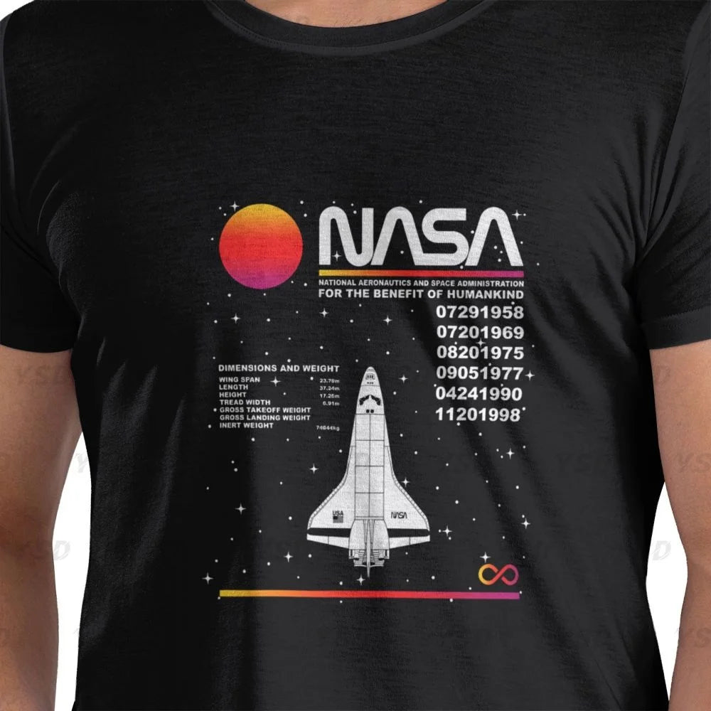 Camiseta esportiva masculina Nasa Space, aconchegante, camiseta grande