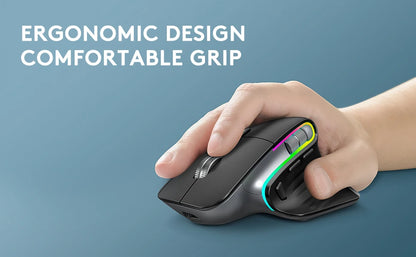 Ergonômico bluetooth 2.4g mouse tri-mode sem fio mouse para jogos USB-C rgb recarregável mause 5 dpi 9 botões para computador pc tablet