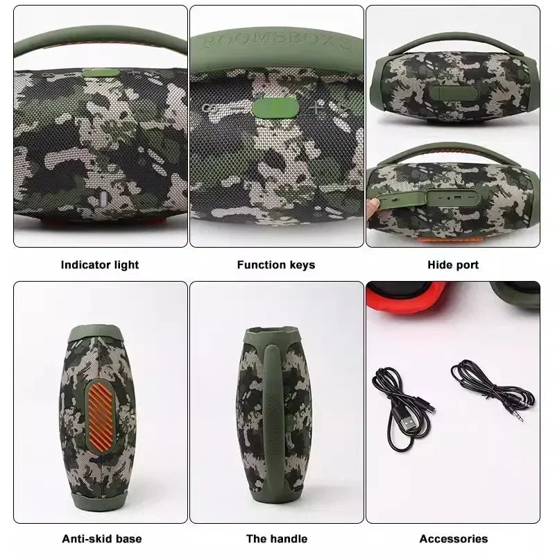 BOOMBOX 3 Alto-falante Bluetooth Sem Fio de Alta Potência, 100W, Luz RGB, Festa Music Center, Home Theater Portátil, Baixo Pesado, TWS