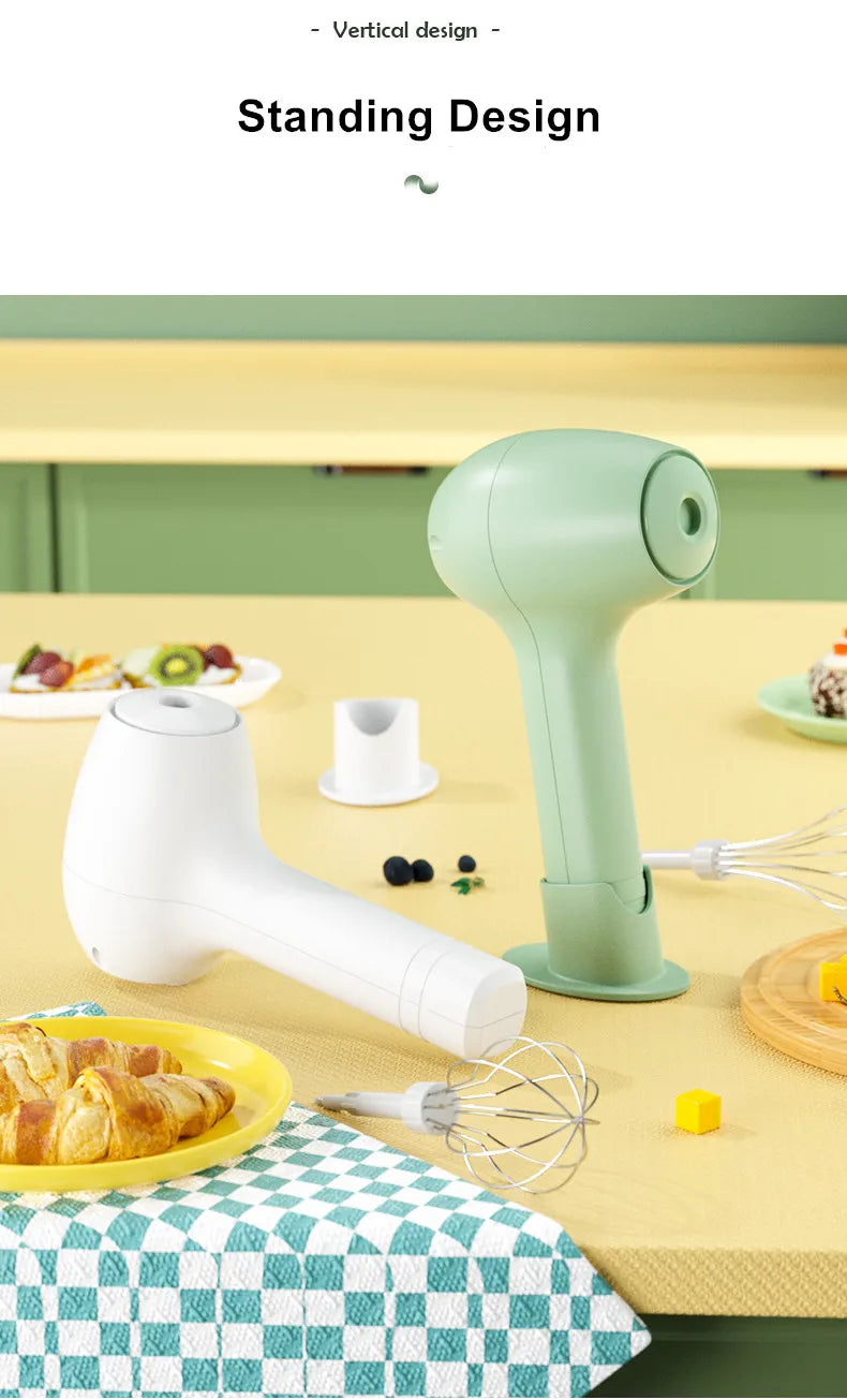 Batedor de ovos elétrico sem fio portátil mini multifuncional batedor de leite creme café misturador automático com base