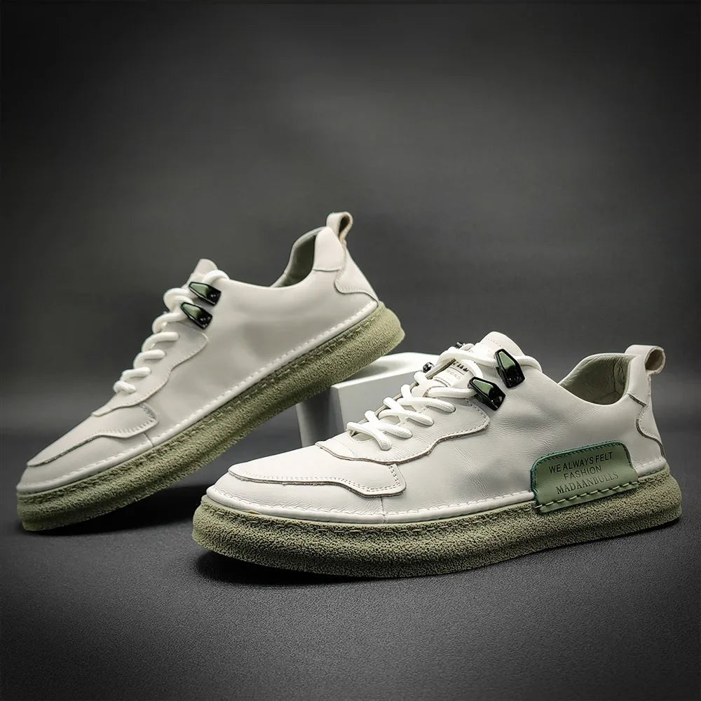 2025 novos tênis masculinos marca de couro sapatos casuais tendência sapatos para homens conforto apartamentos designer sapatos masculinos zapatillas hombre