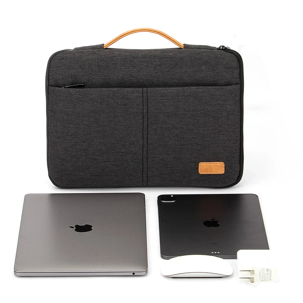 Bolsa para laptop 14 15.6 polegadas, bolsa para notebook para macbook hp dell acer, pasta de computador à prova de choque, capa de viagem para homens de negócios