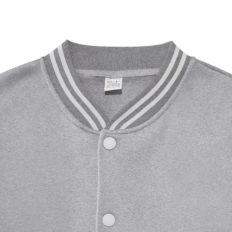 Cross-border men's autumn and winter flight jacket baseball jersey velvet loose casual stand-up jacket men