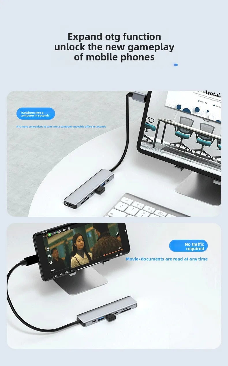 Usb 3.0 tipo-c hub para adaptador hdmi 4k 30hz sd tf cartão pd 87w divisor de carga rápida usb docking stations hub para macbook computar