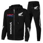 H novo agasalho honda roupas masculinas honda hrc logotipo impressão ternos de suor zip hoodies + calças 2 peça define masculino honda hrc roupas esportivas