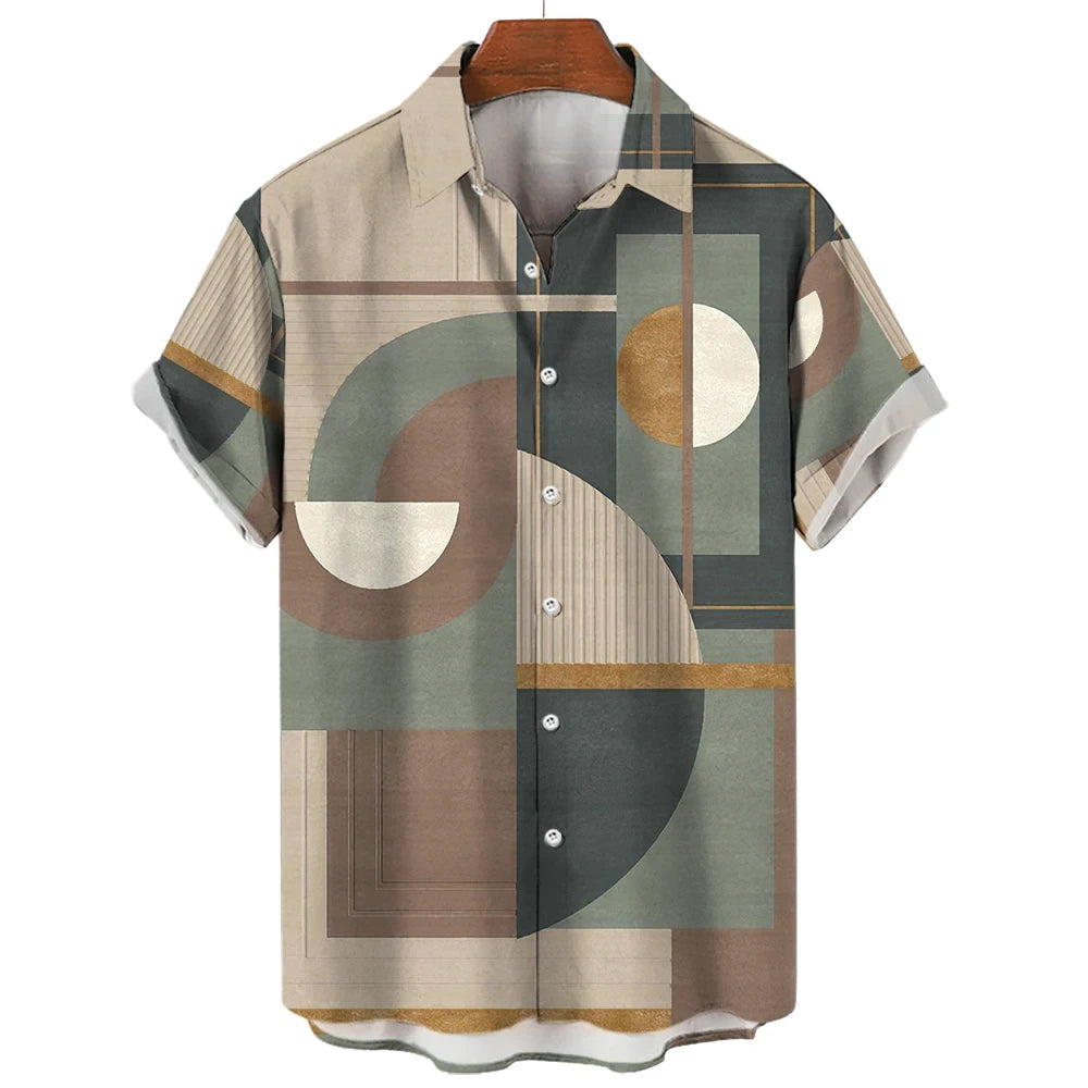 Patchwork xadrez 3d impresso camisa homem/mulher casual moda manga curta camisas botão lapela streetwear roupas unissex de grandes dimensões