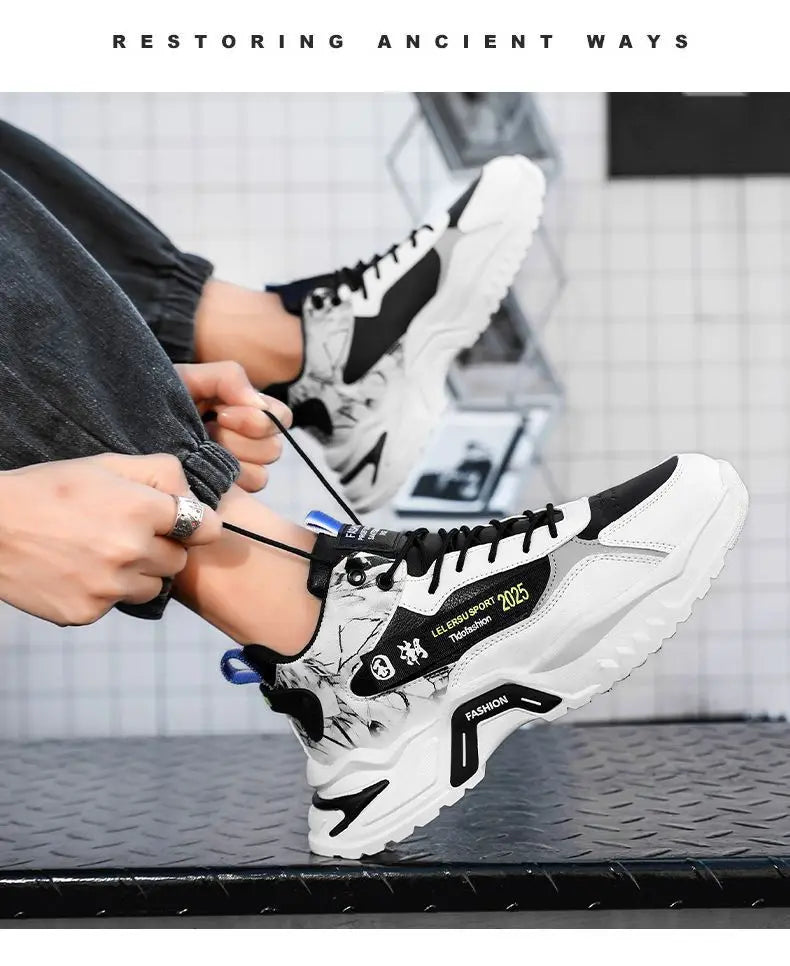 2025 sapatos masculinos tênis moda plataforma respirável tênis de corrida malha esporte luz unisex masculino casual vulcanizar homem sapatos