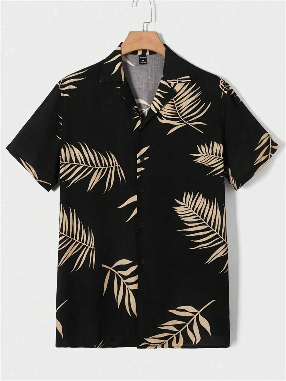 Camisa havaiana estampada em 3D masculina, Harajuku simples, moda vintage, camisa grande solta, casual confortável, roupa de manga curta