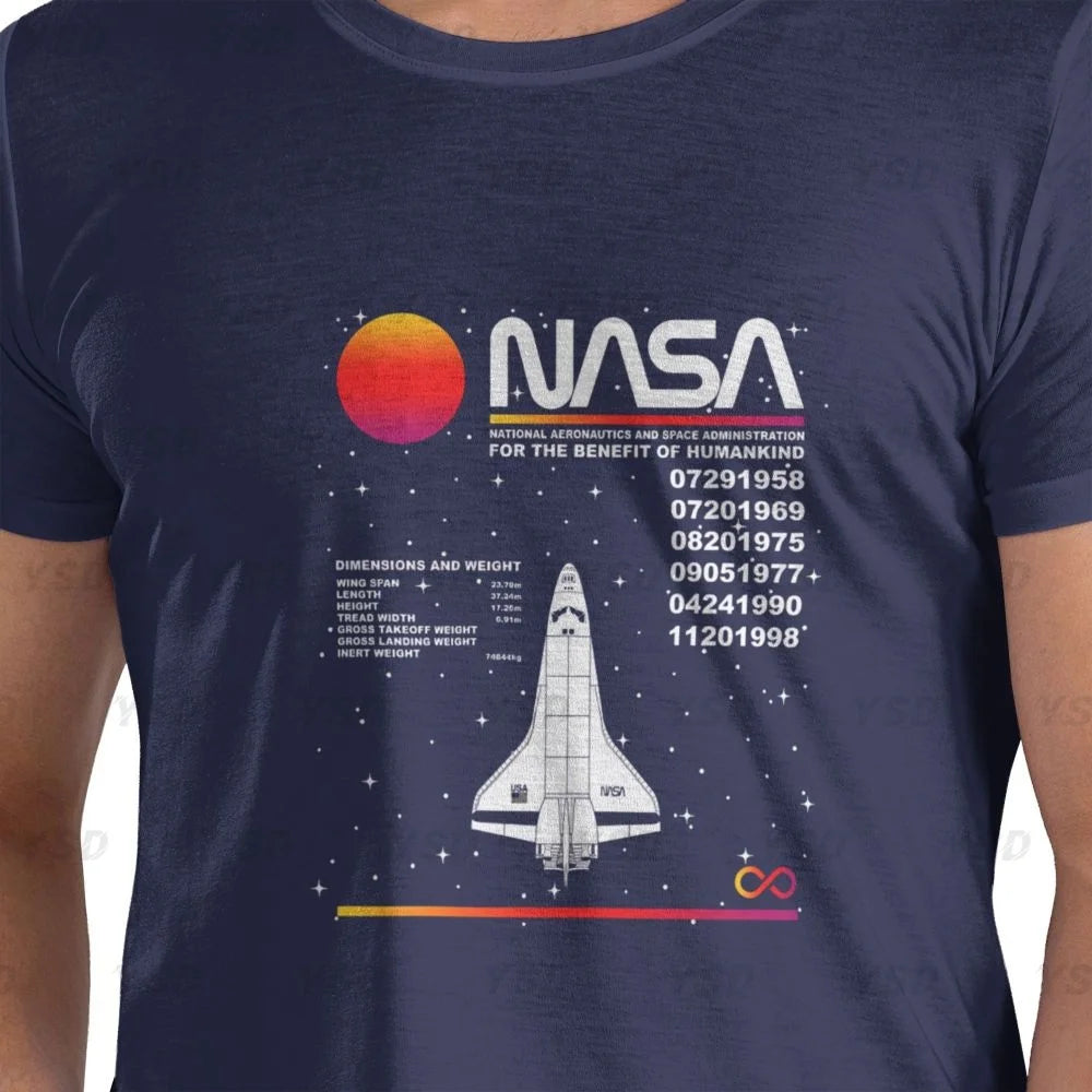 Camiseta esportiva masculina Nasa Space, aconchegante, camiseta grande