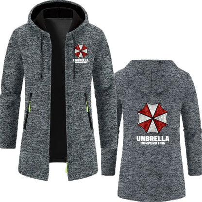 Guarda-chuva empresa 2025 moletom longo masculino primavera e outono cor sólida com zíper pulôver conforto harajuku moletom superior