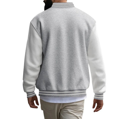 Cross-border men's autumn and winter flight jacket baseball jersey velvet loose casual stand-up jacket men