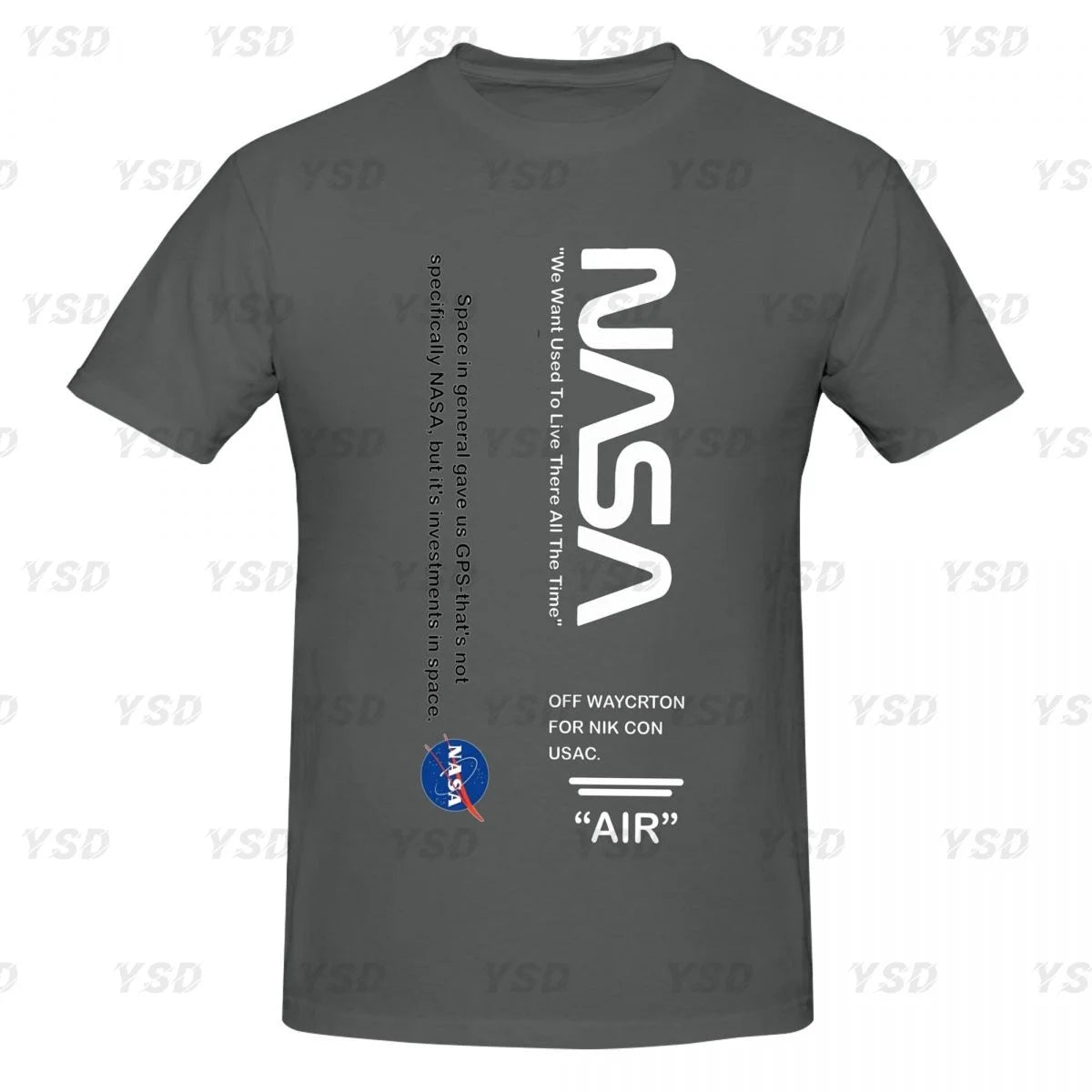 Camiseta esportiva masculina Nasa Space, aconchegante, camiseta grande