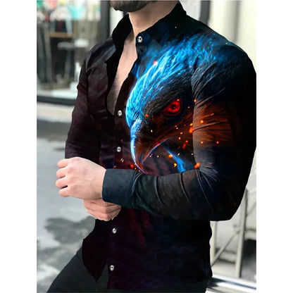 2024 camisa de manga longa masculina casual all-match moda rua camisa masculina lapela único breasted manga longa topo roupas masculinas