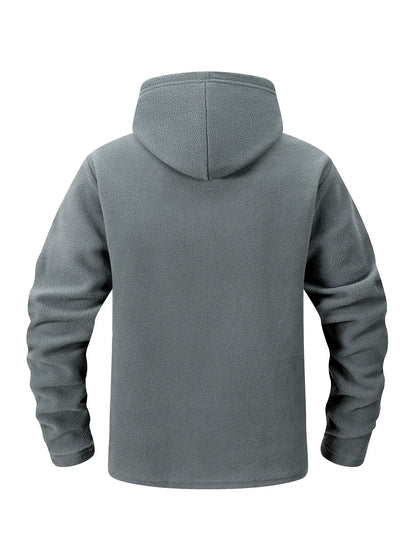 Jaqueta de lã masculina de caça de inverno casacos quentes polar ao ar livre jaqueta com capuz multi-bolso casual completo zip esporte caminhadas casaco S-XXXL