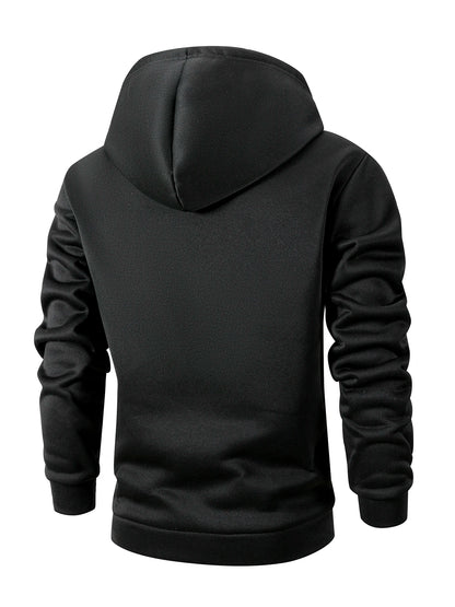 Outono casacos com capuz jaqueta para homens casual fecho de zíper moletom com capuz fino ajuste streetwear roupas esportivas masculinas