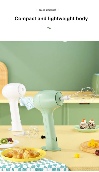 Batedor de ovos elétrico sem fio portátil mini multifuncional batedor de leite creme café misturador automático com base