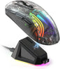 ATTACK SHARK X2 Pro Modo Triplo Sem Fio Transparente Shell Gaming Mouse RGB Recarregável 4000 DPI Mouse Dock Recarregável