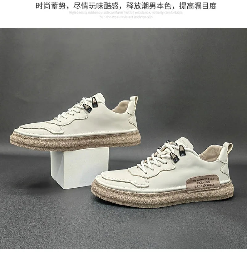 2025 novos tênis masculinos marca de couro sapatos casuais tendência sapatos para homens conforto apartamentos designer sapatos masculinos zapatillas hombre
