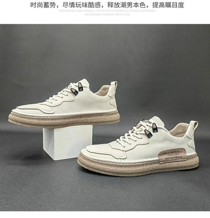 2025 novos tênis masculinos marca de couro sapatos casuais tendência sapatos para homens conforto apartamentos designer sapatos masculinos zapatillas hombre