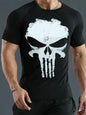 Camiseta masculina com estampa de caveira 3d, camiseta casual diária de verão para esportes fitness, camiseta de manga curta masculina da moda de rua