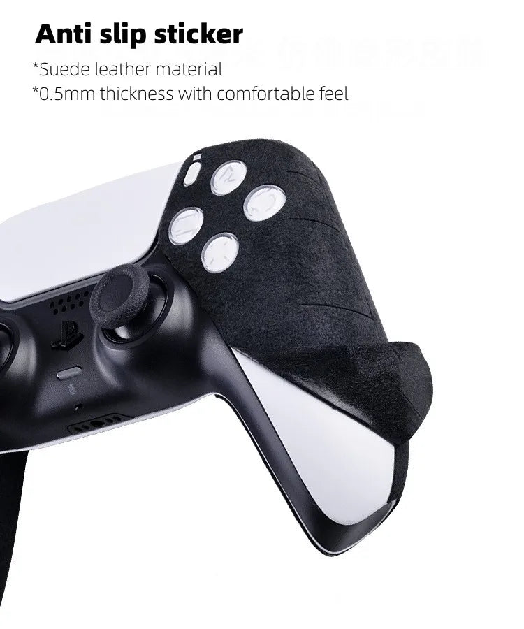 Novos acessórios para controlador ps5/dualsense edge gamepad camurça couro material absorvente de suor toque macio adesivo antiderrapante