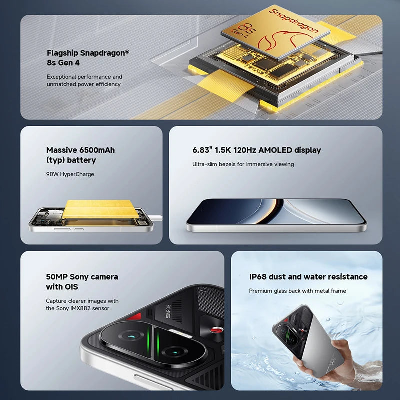 Poco f7 5g smartphone versão global 256b/512gb 6.83 "amoled 120hz snapdragon @ 8s gen 50mp câmera 6500mah bateria nfc