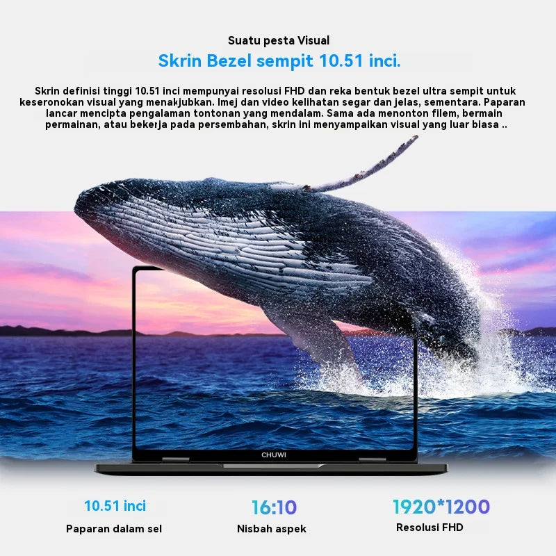 CHUWI MiniBook X 2 em 1 Laptop Intel N150 (até 3,6 GHz) 512 GB de ROM 16 GB LPDDR5 10,51 "1200x1920 FHD IPS Windows 11 Notebook