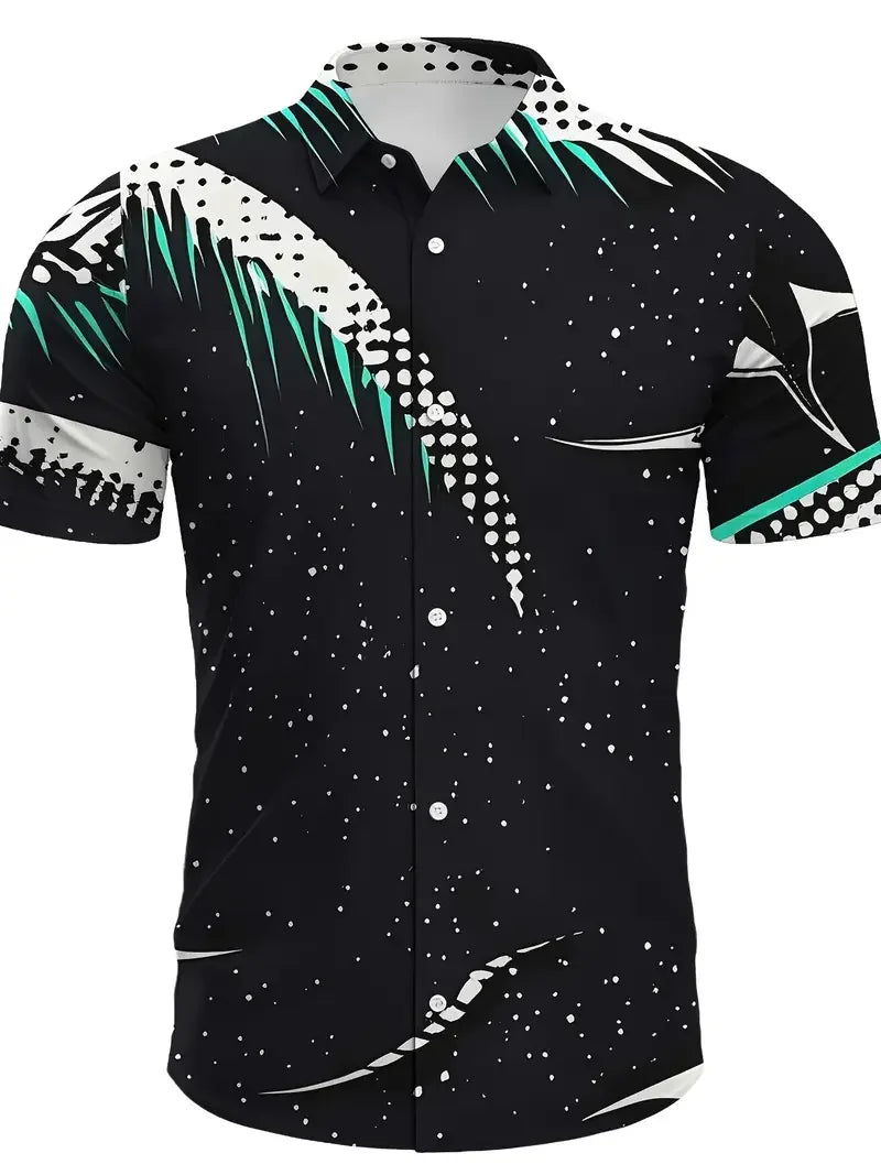Novo havaiano primavera verão moda casual rua viagem andando praia ameixa impresso manga curta botão camisa