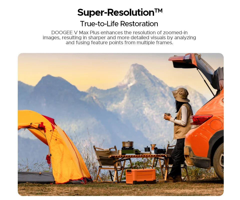 Estreia mundial doogee v max plus telefone robusto 22000mah 36gb (16 +20) 512gb 200mp câmera telefone 6.58 "120hz dimensão 7050 android14