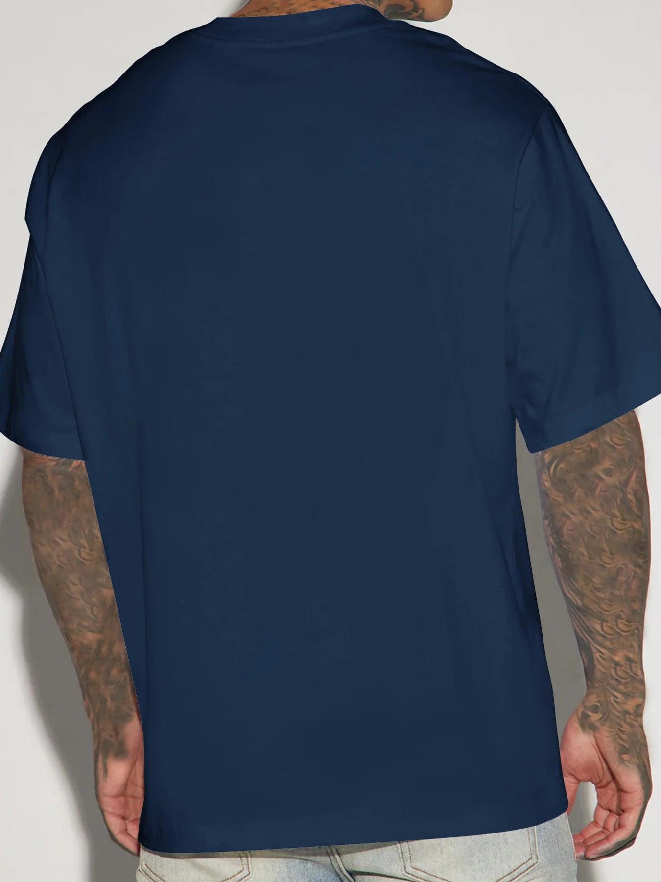 Verão masculino 100% algodão moda casual solto poliéster astronauta planeta padrão impresso em torno do pescoço manga curta camiseta topo