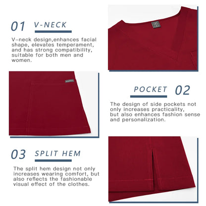 Unissex uniformes cirúrgicos clínicos beleza spa workwear mulher enfermeira médica esfrega conjunto dentista calças superiores terno de enfermagem de alta qualidade