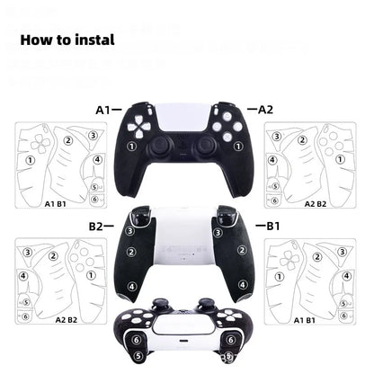 Novos acessórios para controlador ps5/dualsense edge gamepad camurça couro material absorvente de suor toque macio adesivo antiderrapante
