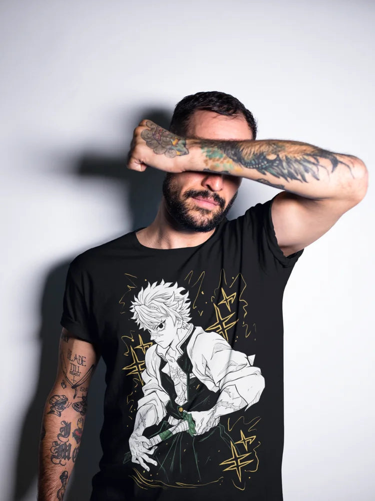 Sanemi Shinazugawa Camiseta vento hashira Demon Slayer Horror anime Camisa de presente