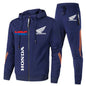 H novo agasalho honda roupas masculinas honda hrc logotipo impressão ternos de suor zip hoodies + calças 2 peça define masculino honda hrc roupas esportivas