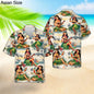 Camisas Hula Girl Aloha, camisas havaianas amarelas Hula Girl Beach, manga curta retrô, camisas unissex de verão Aloha Beach, tops femininos