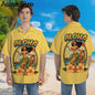 Camisas Hula Girl Aloha, camisas havaianas amarelas Hula Girl Beach, manga curta retrô, camisas unissex de verão Aloha Beach, tops femininos